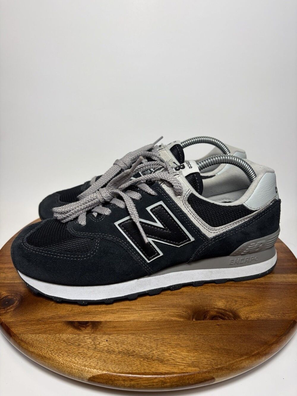 New Balance 574 Core Pack Black Grey Mens Size 7 D Sneakers Shoes ML574EVB
